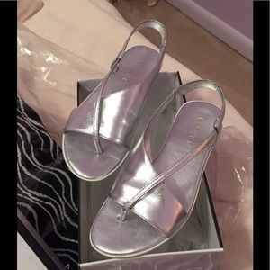 Silver shiny sandals